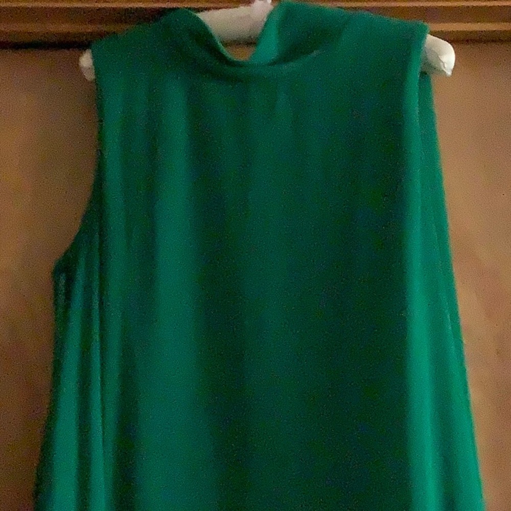Eliza J womens tea length dress emerald green flowy 18w lined cocktail